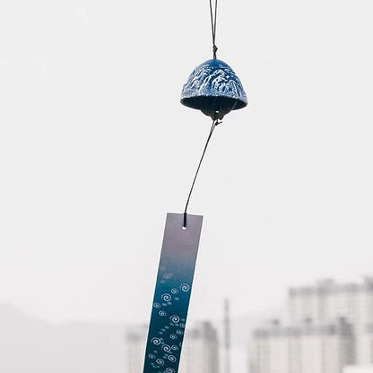 Windchimes Set of 3, Cast Iron Japanese Mount Fuji Wind Chime, Garden Decoration Wind Bell for Outside Patio Hanging Decor