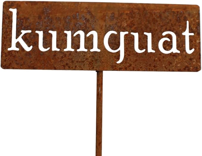 Classic Metal Garden Markers 19 Inches Tall (kumquat, Naturally Rusted)