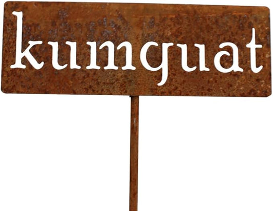 Classic Metal Garden Markers 19 Inches Tall (kumquat, Naturally Rusted)