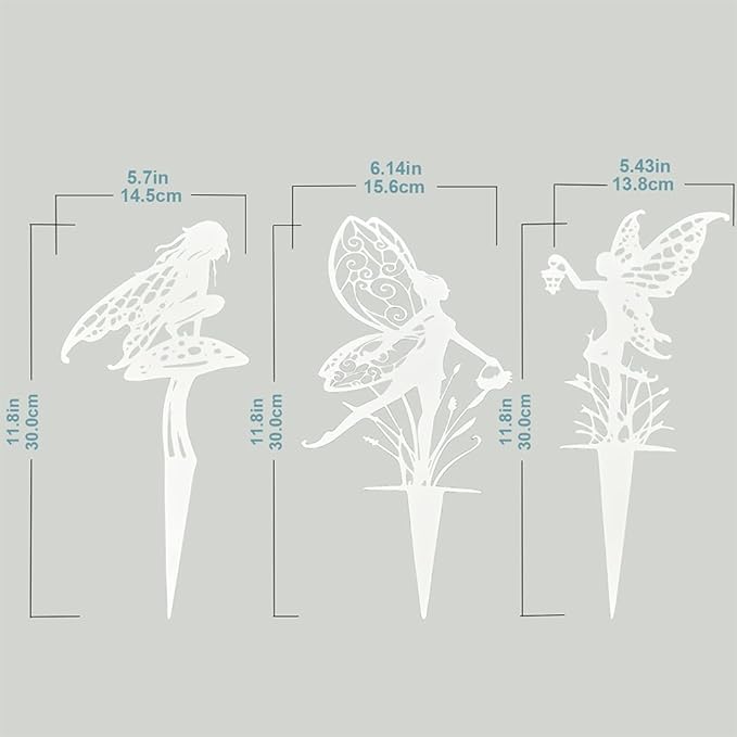 Garden Decoration Fairy Metal Flower Fairy 3-Piece Set Suitable for Yard, Flower Pot, Lawn, Flower Bed Decoration Gifts