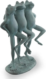 SPI Home Dancing Frog Trio Cast Aluminum Garden Sculpture 18.5 Inches High Outdoor Décor