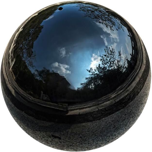 Gazing Ball for Garden Decor - 8-Inch Hollow Metal Sphere for Outdoor & Indoor Use, Patio, Yard, Flower Bed Accent Piece (Black)
