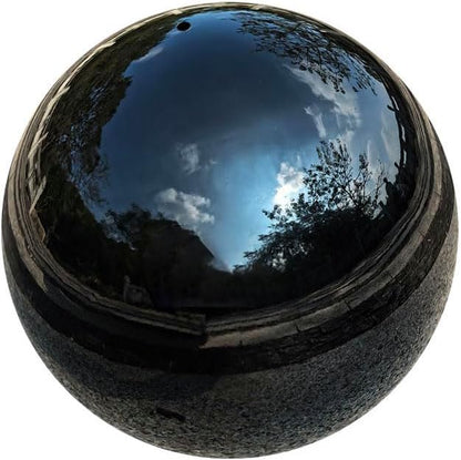 Gazing Ball for Garden Decor - 8-Inch Hollow Metal Sphere for Outdoor & Indoor Use, Patio, Yard, Flower Bed Accent Piece (Black)