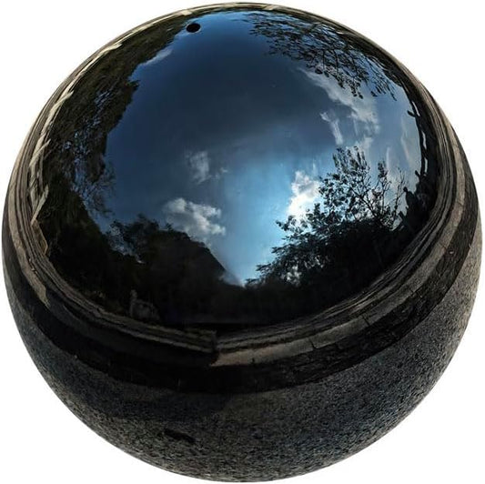 Gazing Ball for Garden Decor - 8-Inch Hollow Metal Sphere for Outdoor & Indoor Use, Patio, Yard, Flower Bed Accent Piece (Black)