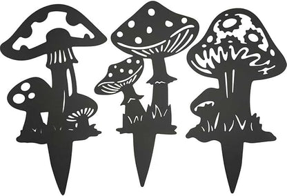 Decorative Garden Stakes， Fairy Garden Stakes, Butterfly Fairy Stakes for Weather Resistant Black Metal Outdoor Decorative Art for Women Gift (Matte Black, 3P-C)