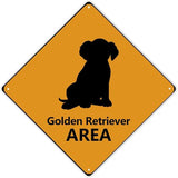 Caution Golden Retriever Crossing XING Tin Sign Golden Retriever Dog Area Warning Street Sign Golden Retriever Novelty Road Sign for Outdoor Home Driveway Garden Yard Park 12x12in