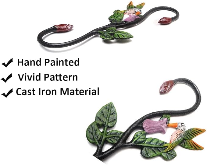 Cast Iron Plant Extension Hanger, Indoor Outdoor S Hooks Plant Hanger for Hanging Plants, Ceiling Extender Hooks for Hanging Flower Pots Baskets, Macrame Plant Holder, Lantern, Birdfeeder