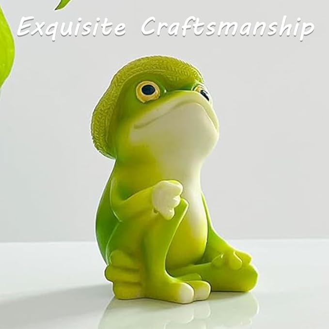 OULIGET Frog Statue Garden Outdoor,Pond Resin Statue Frog Decoration,Charmingly Naive Animal Decoration Garden Decor for Patio Yard Lawn Fence Pathway Backyard
