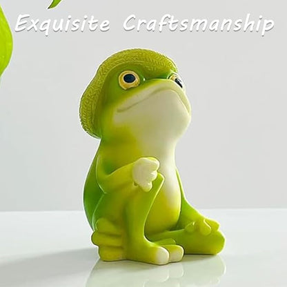 OULIGET Frog Statue Garden Outdoor,Pond Resin Statue Frog Decoration,Charmingly Naive Animal Decoration Garden Decor for Patio Yard Lawn Fence Pathway Backyard