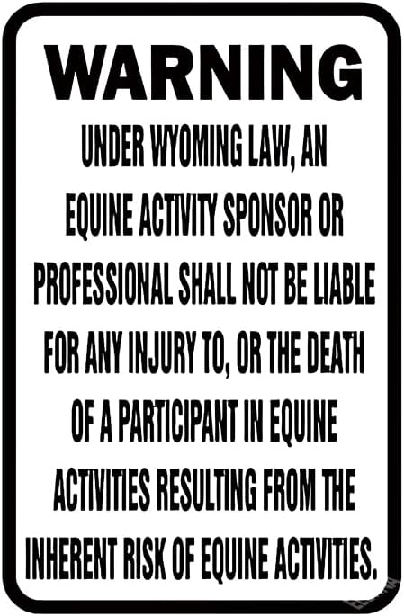 Warning Sign Minnesota Equine Warning Statute Horse Farm Sign Business Sign 12X16 Inches Aluminum Metal Tin Sign