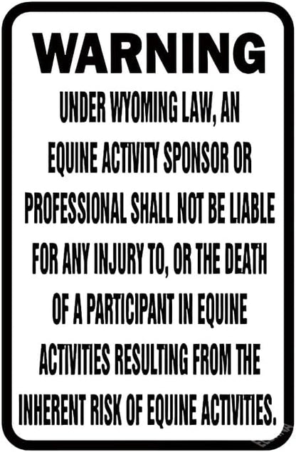 Warning Sign Minnesota Equine Warning Statute Horse Farm Sign Business Sign 12X16 Inches Aluminum Metal Tin Sign