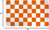AZ FLAG - Tangerine And White Check Flag - 3x5 Ft - 100D Polyester Checkered Racing Banner with Two Metal Grommets - Fade Resistant - Vivid Colors - 3' x 5' Feet - 150x90 Cm
