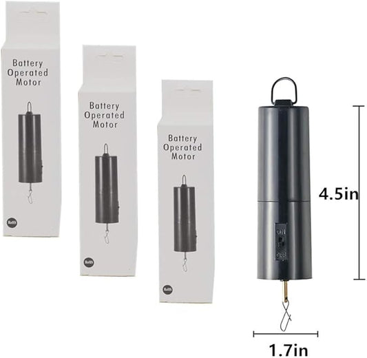 FENELY Wind Spinner Motor Battery Operated for Hanging Display Yard Black Wind Spinners Outdoor Sculptures - Load Capacity of 4 Pounds 3 Pack