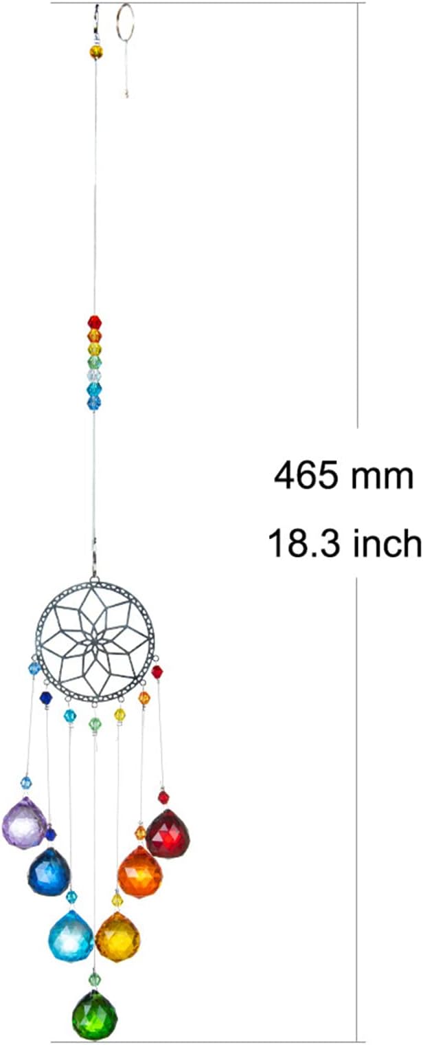Crystal Flower Suncatcher Stained Glass Beads Rainbow Maker Window Wall Hanging Prism Pendant Garden Outdoor Home Decor Ornaments