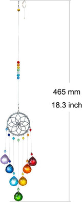 Crystal Flower Suncatcher Stained Glass Beads Rainbow Maker Window Wall Hanging Prism Pendant Garden Outdoor Home Decor Ornaments