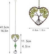 H&D HYALINE & DORA Tree of Life Car Rearview Mirror Hanging Ornament Pendant Accessories Fengshui Suncatcher (Green)