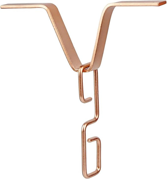 Gralara Rain Chain Gutter Adapter, Rain Chain Hook, V Shaped Installation Outside Hardware Iron Connector, V Shaped Hook Hanger, Copper Color