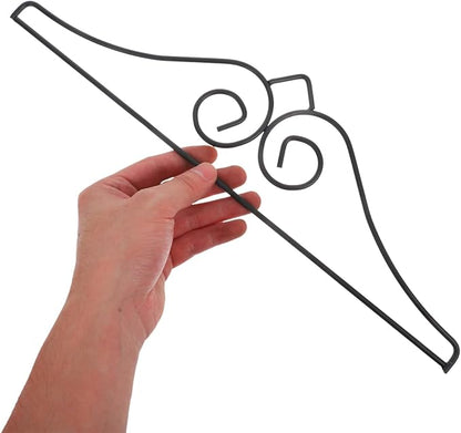 Happyyami 3pcs Wrought Iron Garden Flag Hanger Metal Decorative Garden Banner Holder Outdoor Flag Scroll Bracket Hanging Stand for Garden Lawn Porch Wall Black