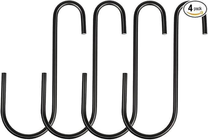 Vindar 4 Pack 6 Inches Bird Feeders Hooks Extra Large S Shape Hooks Heavy Duty S Shape Hook for Hanging Wind Chimes, Garden Ornaments, Gardening Tools, Bird House, Lanterns, Kitchenware