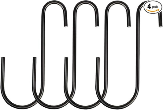 Vindar 4 Pack 6 Inches Bird Feeders Hooks Extra Large S Shape Hooks Heavy Duty S Shape Hook for Hanging Wind Chimes, Garden Ornaments, Gardening Tools, Bird House, Lanterns, Kitchenware