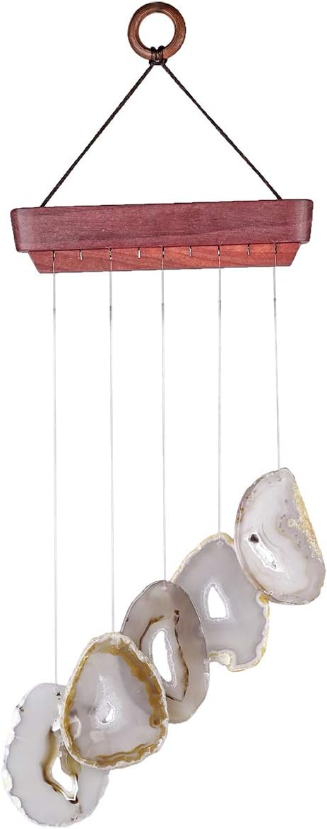 rockcloud Agate Slices Geode Wind Chime Home Garden Decoration Figurine