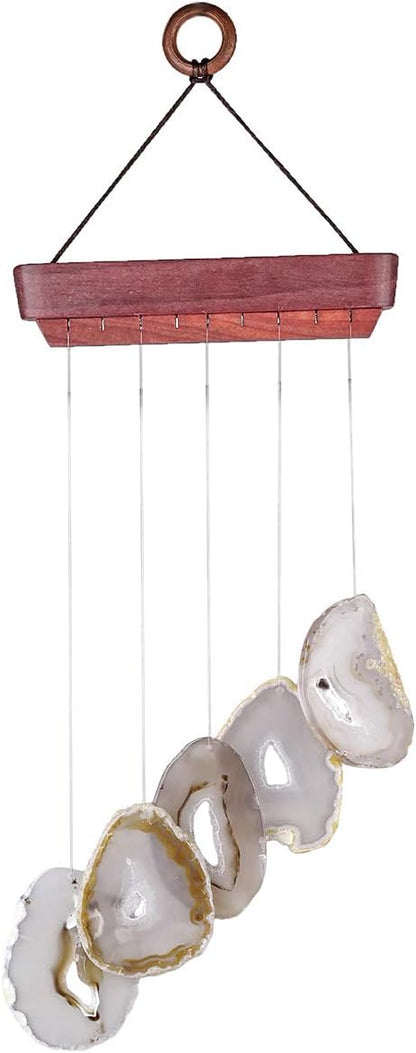 rockcloud Agate Slices Geode Wind Chime Home Garden Decoration Figurine