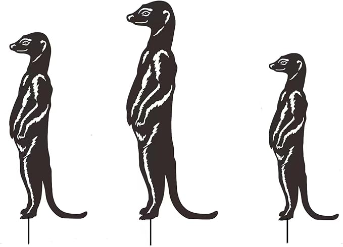 Iron Art Mongooses Garden Statue Sculpture Outdoor Backyard Decorations Figurine Yard Backyard Ornaments Yard Sign Trade Sign Wall Decors