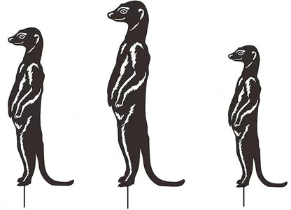 Iron Art Mongooses Garden Statue Sculpture Outdoor Backyard Decorations Figurine Yard Backyard Ornaments Yard Sign Trade Sign Wall Decors