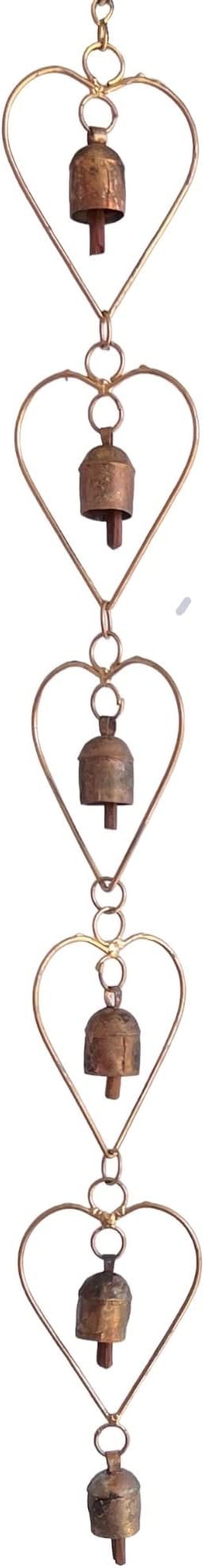 Metal Heart Bell Outdoor Wind Chime Outside Yard Garden Memorial Sympathy