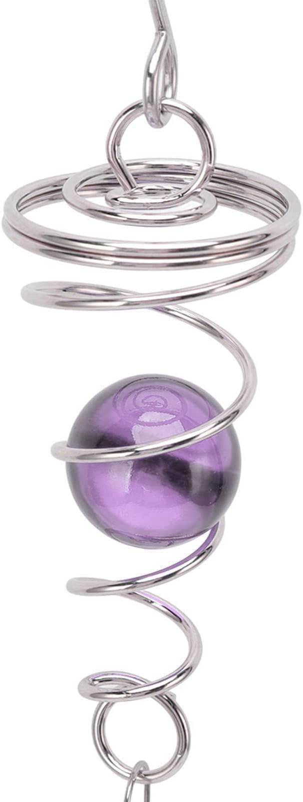 Wind Spinner Stabilizer Crystal Ball, 2 Gazing Ball Spiral Tail Wind Spinner Garden Wind Spinner Tail Stabilizer with Swivel Hook(Purple)
