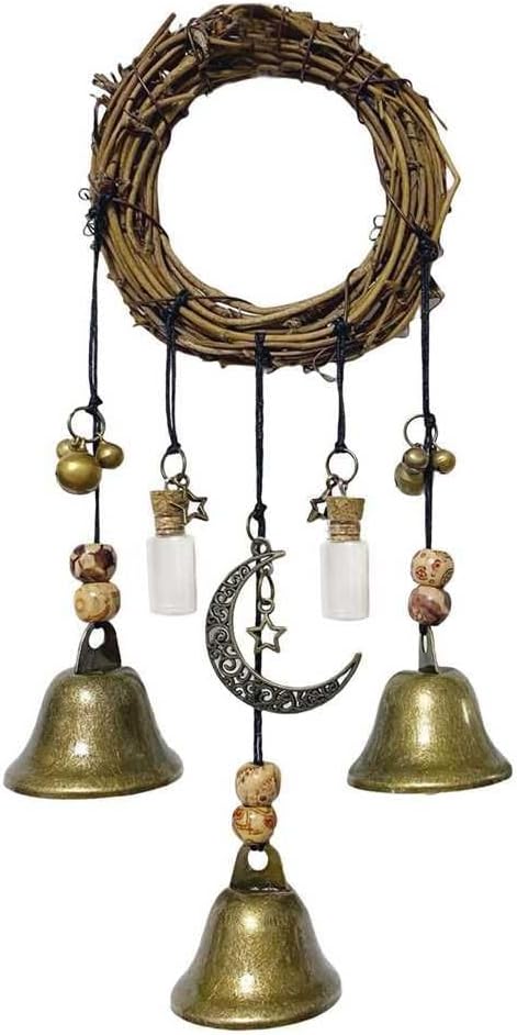 Witch Bells Magical Wind Chimes, Hanger Witchcraft Decor, Crystal Quartz Hanging Pendant Decor