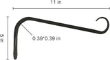 12 inch Plant Hanger, Sturdy Hanging Plant Bracket Outdoor, Hanging Plant Wall Hook Heavy Duty, for Hanging Bird Feeders, Planters, Lanterns, Wind Chimes, Indoor/Outdoor Use, Black, Set of 2