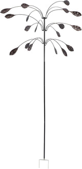 Wind Spinner Kinetic Wind Spinner Falling Foliage Design Wind Sculpture, Rustproof Water Proof Heavy Duty Falling Foliage Kinetic Copper Triple Spinner for Outdoor Garden