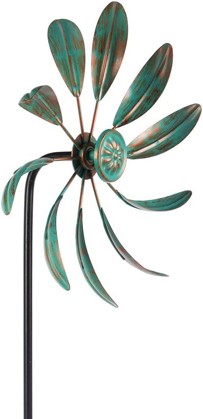 Stargarden 2Pack Wind Spinners Outdoor Metal, Garden Pinwheels Waterproof Wind Sculptures, Small Windmills for Yard and Garden Decor