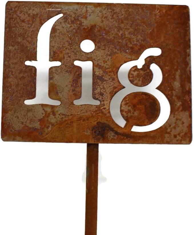Classic Metal Garden Markers 19 Inches Tall (fig, Naturally Rusted)