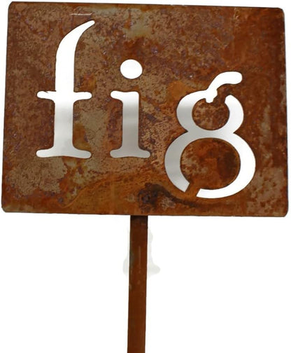 Classic Metal Garden Markers 19 Inches Tall (fig, Naturally Rusted)