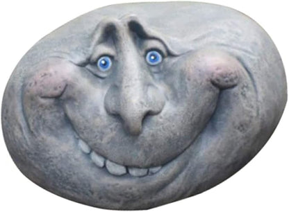 Funny Face Rock Art Sculpture Decoration Yard Art Face Resin Sculpture Mystical Garden Stones for Indoors Outdoors Patio Sculpture Decoration