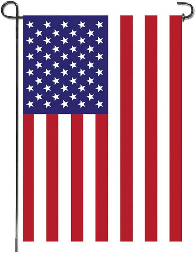 URSKYTOUS American Garden Flag Small American Flag Double Sided 12×18 Inch Weatherproof Patriotic USA Garden Flags Outside Thick Burlap Stars and Stripes Flags for Outdoor Yard Patio Lawn Decor