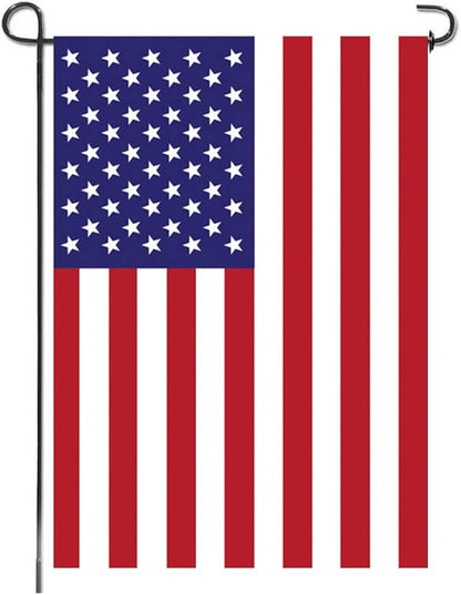 URSKYTOUS American Garden Flag Small American Flag Double Sided 12×18 Inch Weatherproof Patriotic USA Garden Flags Outside Thick Burlap Stars and Stripes Flags for Outdoor Yard Patio Lawn Decor