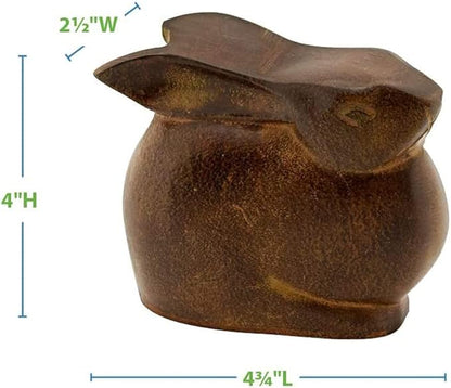 Moon Bunny Garden Statue Small Garden Patio Yard Doorstop Decorative Sculpture cast Aluminum with Antique Bronze Finish Collectible Bunny Figurines Decorations Outdoor