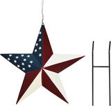 Morning View American Flag Garden Stake Patriotic Decor Metal Star US Flag Yard Sign Bar Star Outdoor Lawn Art Ornament 4th of July Memorial Day Veterans Day Independence Day 12 Inches Tall