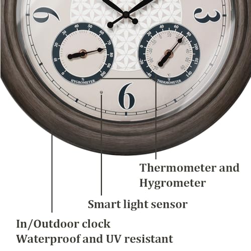 Presentime 18 Inch Illuminated Outdoor Clock