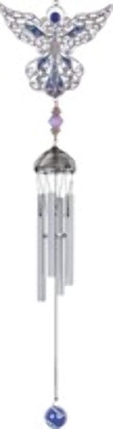 StealStreet Wind Chime Pewter And Gem Angel Hanging Garden Decoration Collection (SS-G-99945)