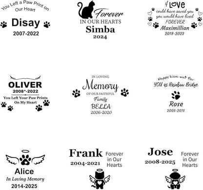 EBONY Personalized Pet Memorial Garden Stones for Dog or Cat Headstone Custom Pet Memorial Stone Customize with Name and Date Message Gift for Loss of Dog & Cat Lover (Standard)