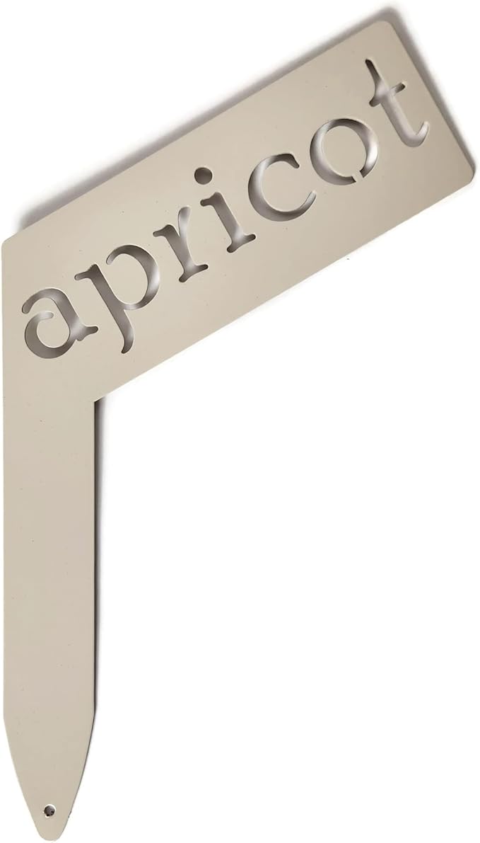 Planter Size Small Metal Garden Plant Vegetable Flower or Herb Markers 13.5 Inches Tall (apricot, Cream)