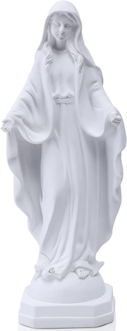 QIANLING 12-Inch Virgin Mary Statue Outdoor, Yard Decor Blessed Mary Outdoor Statue, Religious Outdoor Decor Sun Protection Mary Garden Statue, Suitable for Garden, Courtyard, Outdoor Graveyard Decor
