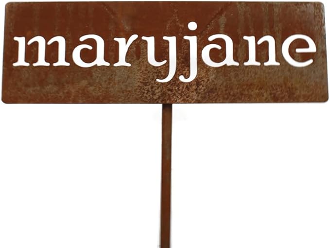 Classic Metal Garden Markers 19 Inches Tall (maryjane, Naturally Rusted)