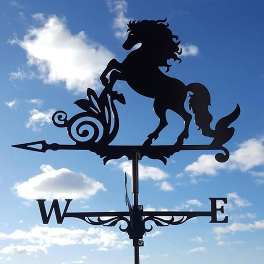 3D Animal Metal Weather Vane, Roof Weather Vane, Weather Direction Indicator, Garden Statue, Garden Windmill, Roof Decoration Accessories for Garden, Yard, Roof Decoration (Mustang)