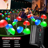 Solar Mushroom Lights - 6 Pack 18LED Multi-Color