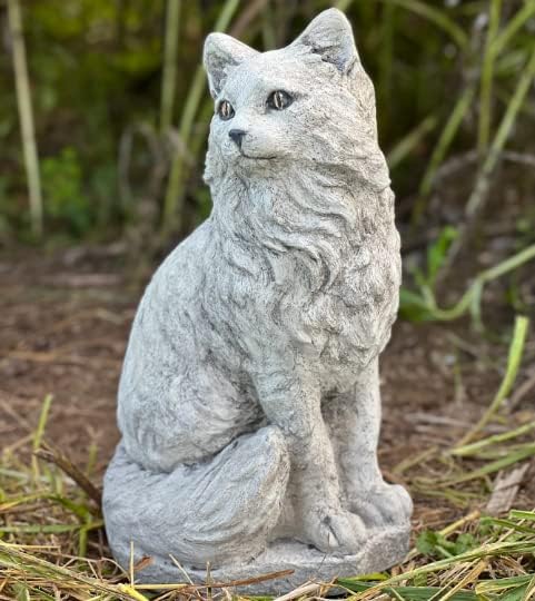 Cat Garden Statue Kitten Memorial Sitting cat Concrete Figure Outdoor Statue Pet Memorial Stone Cat Loss Gift Realistic Garden Decor